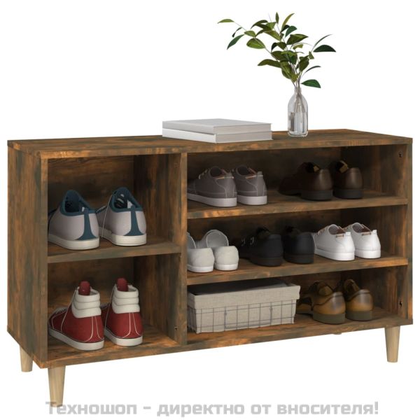 Шкаф за обувки, опушен дъб, 102x36x60 см, инженерно дърво
