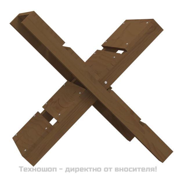 Поставка за дърва меденокафява 47x39,5x48 см борово дърво масив