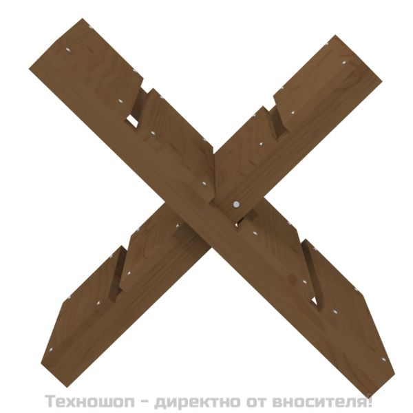 Поставка за дърва меденокафява 47x39,5x48 см борово дърво масив