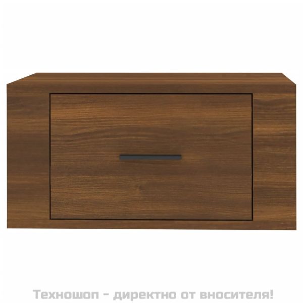 Нощно шкафче за стенен монтаж, кафяв дъб, 50x36x25 см