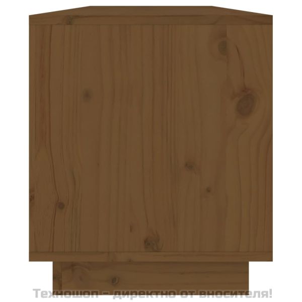 ТВ шкаф, меденокафяв, 110,5x34x40 см, бор масив