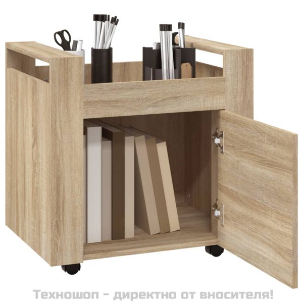 Бюро на колелца, дъб сонома, 60x45x60 см, инженерно дърво
