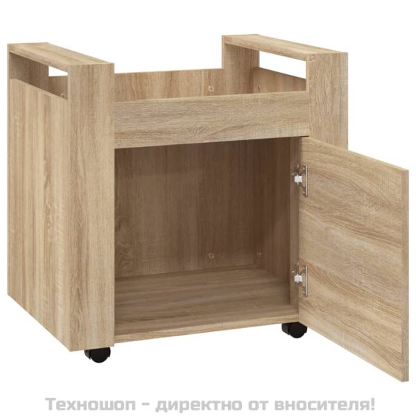 Бюро на колелца, дъб сонома, 60x45x60 см, инженерно дърво