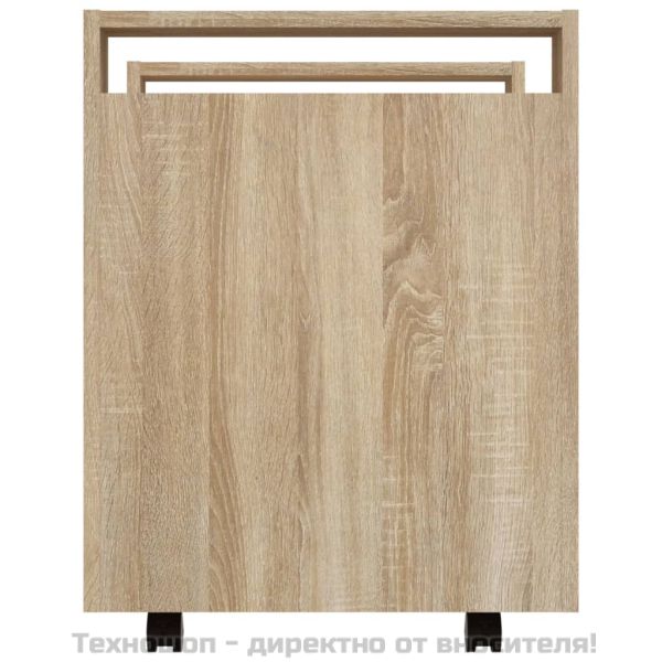 Бюро на колелца, дъб сонома, 60x45x60 см, инженерно дърво