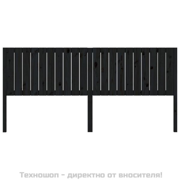 Горна табла за легло, черна, 205,5x4x100 см, бор масив