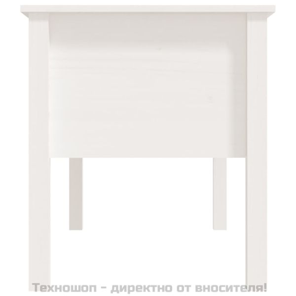 Кафе маса, бяла, 102x49x55 см, борово дърво масив