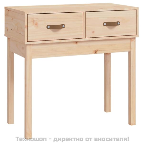 Конзолна маса, 76,5x40x75 см, борово дърво масив