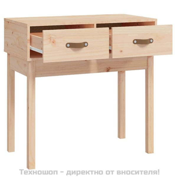 Конзолна маса, 76,5x40x75 см, борово дърво масив