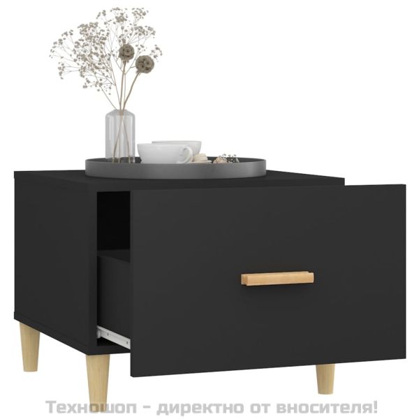 Кафе маса, черна, 50x50x40 см, инженерно дърво