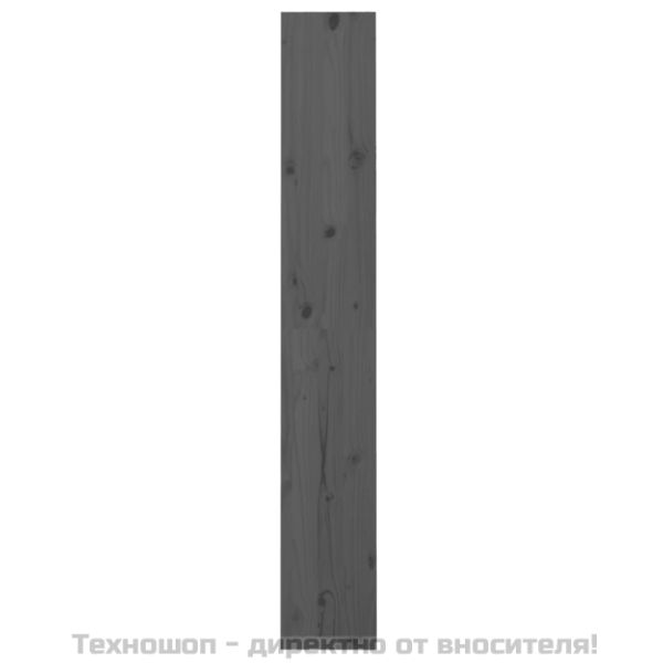 Библиотека/разделител за стая, сива, 60x30x199,5 см, бор масив