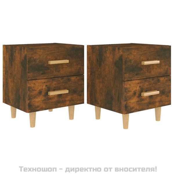 Нощни шкафчета, 2 бр, опушен дъб, 40x35x47,5 см