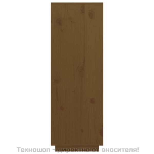 Висок шкаф, меденокафяв, 89x40x116,5 см, борово дърво масив