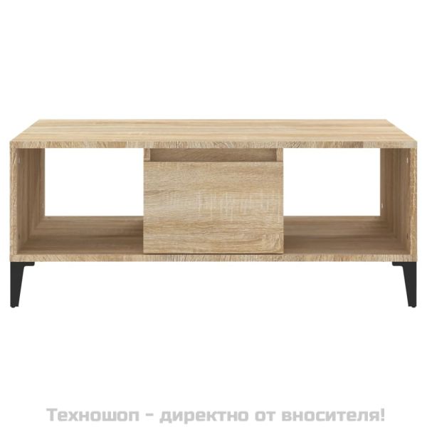 Кафе маса, дъб сонома, 90x50x36,5 см, инженерно дърво