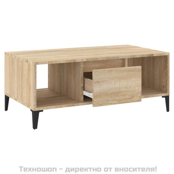 Кафе маса, дъб сонома, 90x50x36,5 см, инженерно дърво