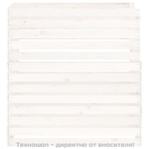 Компостер, бял, 100x100x102 см, борово дърво масив