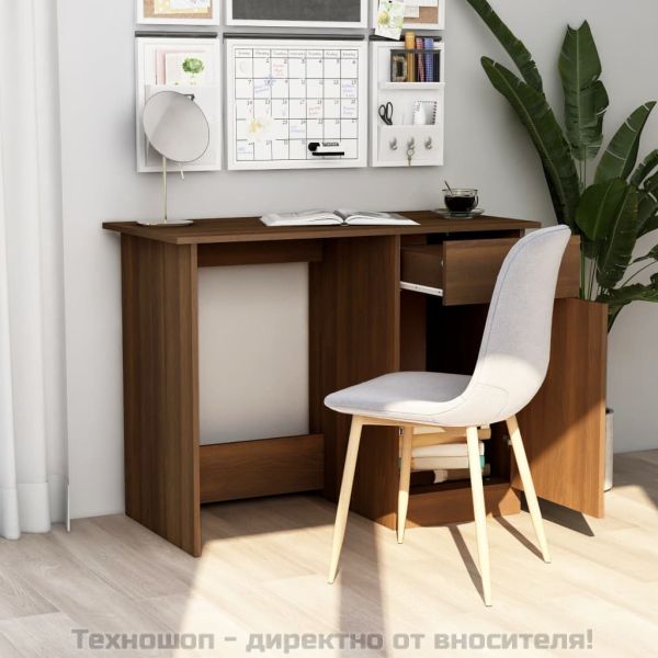 Бюро, кафяв дъб, 100x50x76 см, инженерно дърво