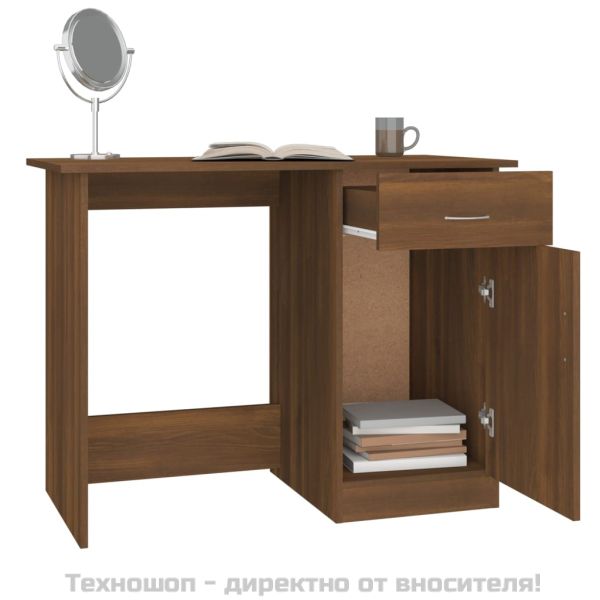Бюро, кафяв дъб, 100x50x76 см, инженерно дърво