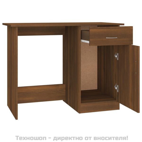 Бюро, кафяв дъб, 100x50x76 см, инженерно дърво