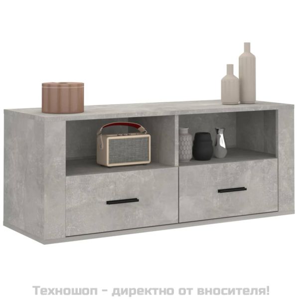 ТB шкаф, сив, 100x35x40 см, инженерно дърво