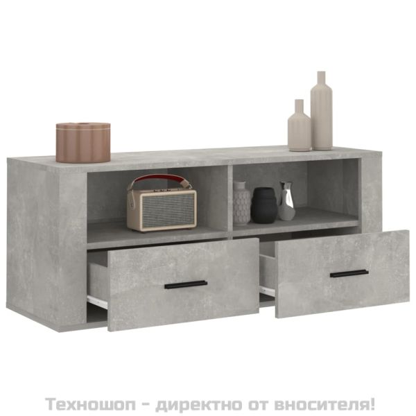 ТB шкаф, сив, 100x35x40 см, инженерно дърво