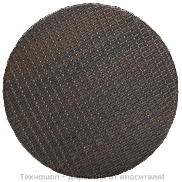 Градинска маса, кафява, 60,5x106 cм, полиратан