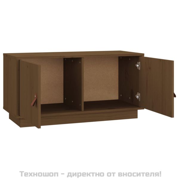 ТВ шкаф, меденокафяв, 80x34x40 см, бор масив