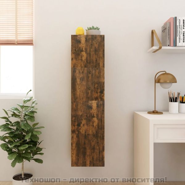 Стенни ТВ шкафове, 4 бр, опушен дъб, 30,5x30x30 см
