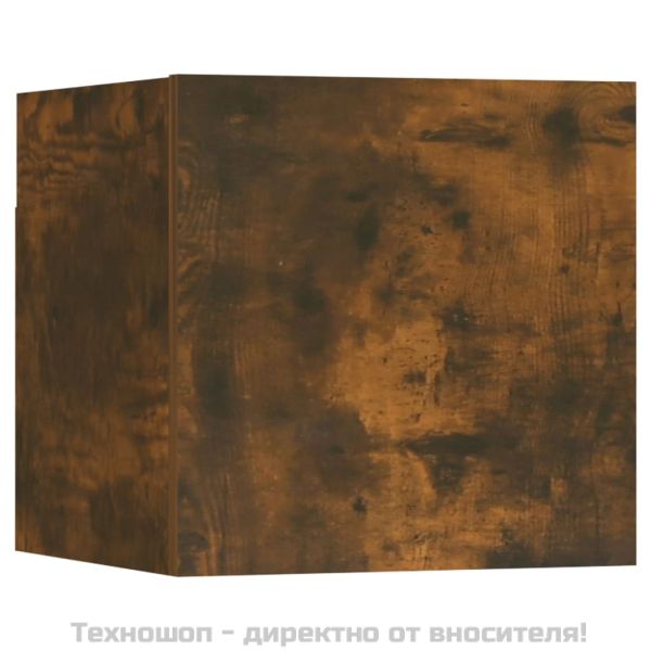 Стенни ТВ шкафове, 4 бр, опушен дъб, 30,5x30x30 см