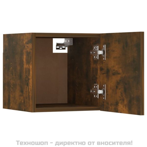 Стенни ТВ шкафове, 4 бр, опушен дъб, 30,5x30x30 см