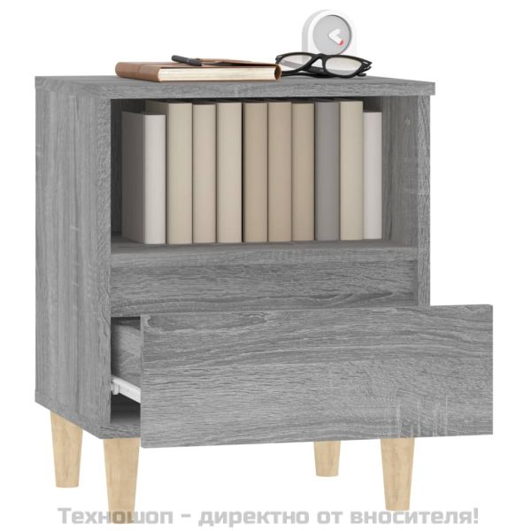 Нощни шкафчета, 2 бр, сив сонома, 40x35x50 см
