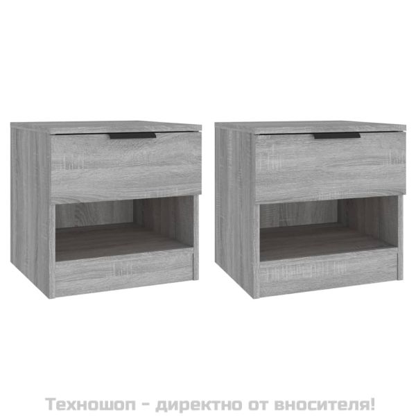 Нощни шкафчета, 2 бр, сив сонома, инженерно дърво