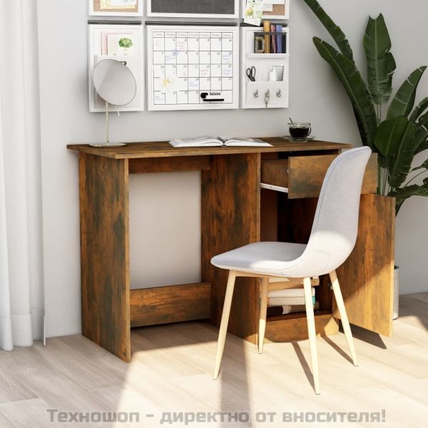 Бюро, опушен дъб, 100x50x76 см, инженерно дърво