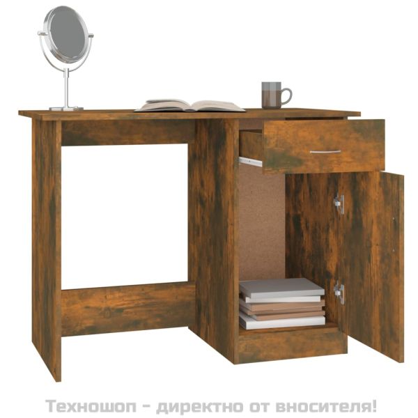 Бюро, опушен дъб, 100x50x76 см, инженерно дърво