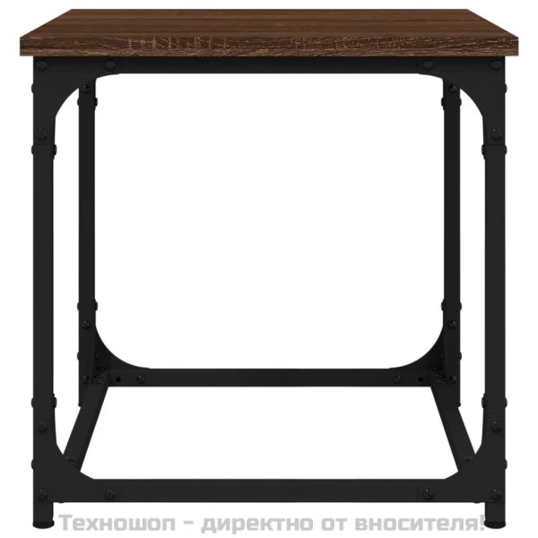 Странична маса, кафяв дъб, 40x40x40 см, инженерно дърво