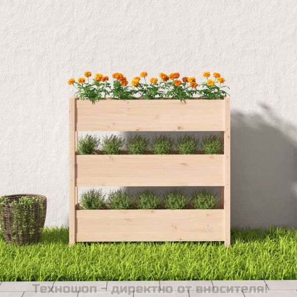 Плантер, 112x25x104,5 см, борово дърво масив