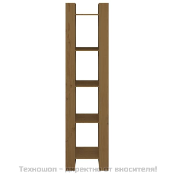 Библиотека/разделител за стая, меденокафява, 41x35x160 см, бор
