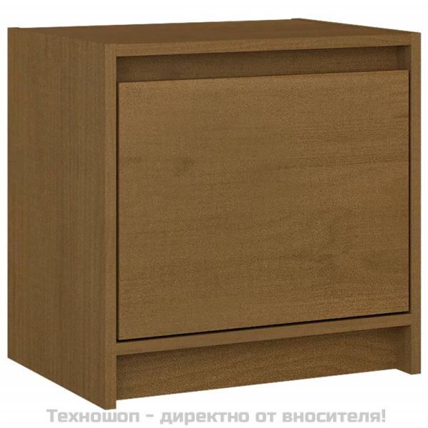 Нощни шкафчета, 2 бр, меденокафяви, 40x30,5x40 см, бор масив
