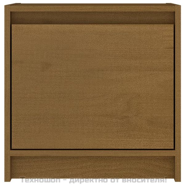 Нощни шкафчета, 2 бр, меденокафяви, 40x30,5x40 см, бор масив