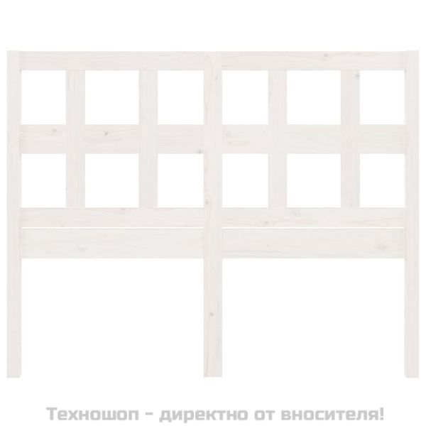 Горна табла за легло, бяла, 125,5x4x100 см, бор масив