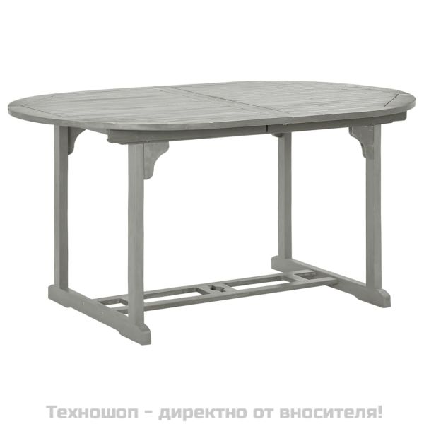 Градинска маса, сива, 200x100x75 см, акация масив