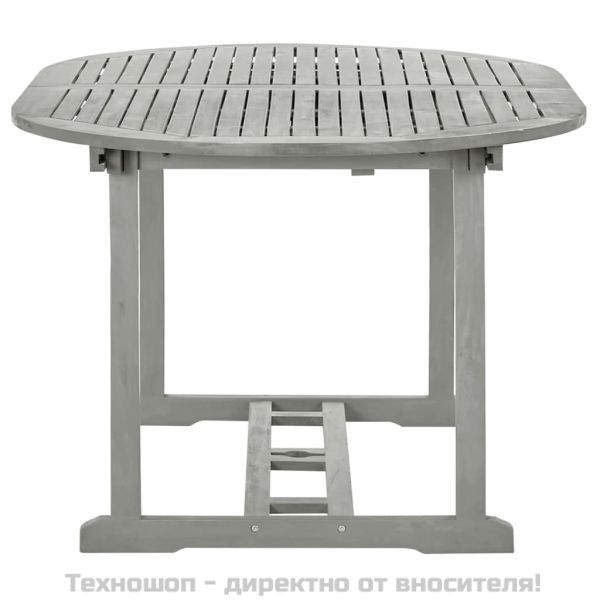 Градинска маса, сива, 200x100x75 см, акация масив