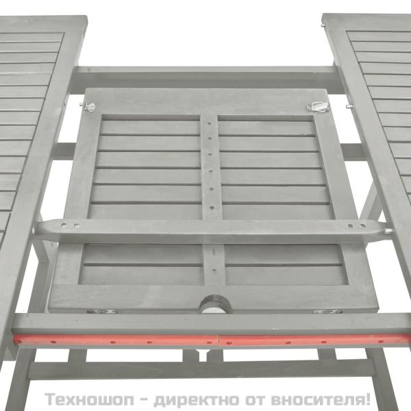 Градинска маса, сива, 200x100x75 см, акация масив