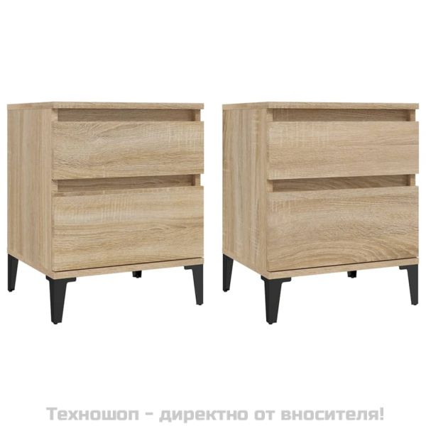 Нощни шкафчета, 2 бр, сонома дъб, 40x35x50 см