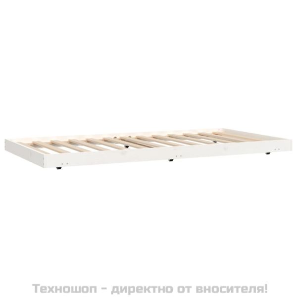 Рамка за легло без матрак, бял, 100x200 см, бор масив