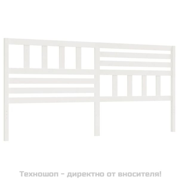 Горна табла за легло, бяла, 186x4x100 см, бор масив