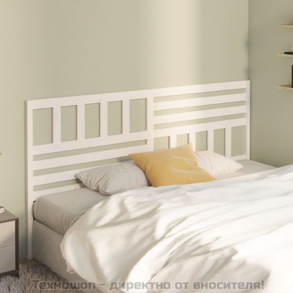 Горна табла за легло, бяла, 186x4x100 см, бор масив