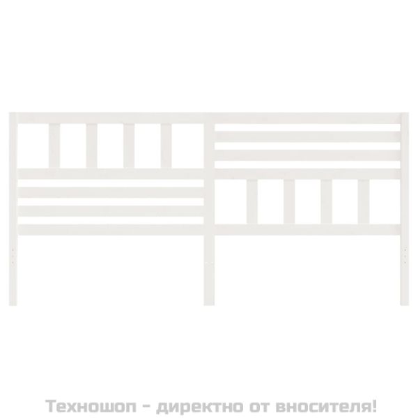 Горна табла за легло, бяла, 186x4x100 см, бор масив
