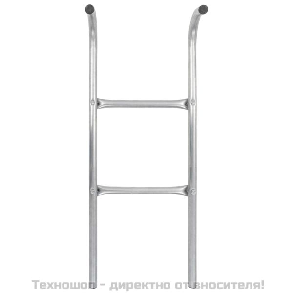 Стълба за батут с 2 стъпала, стомана, сребриста, 102,6 см