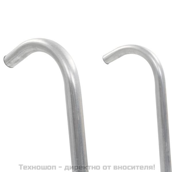 Стълба за батут с 2 стъпала, стомана, сребриста, 102,6 см