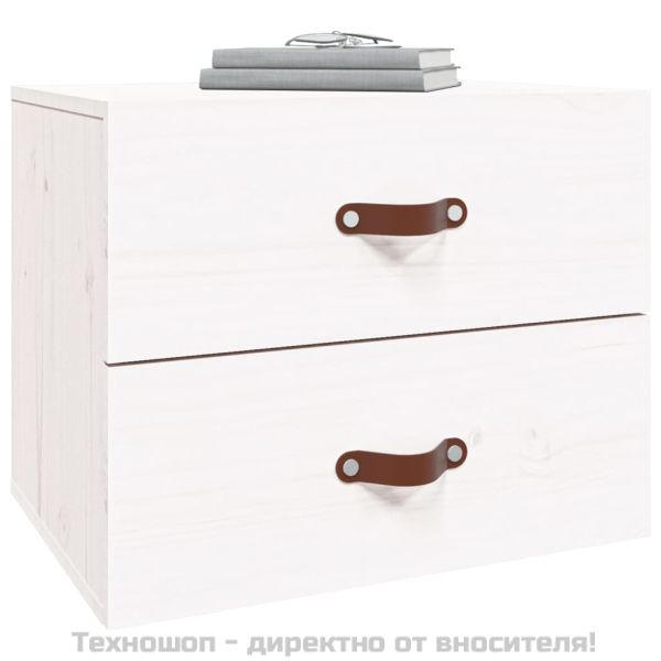 Нощно шкафче за стенен монтаж, бяло, 50x36x40 см